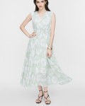 SIXDO V-Neck Woven Flared Dress
